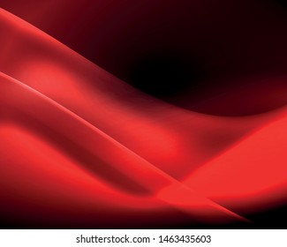 Dark space with shiny neon light motion waves. Abstract concept graphic element. Vector neon background. Technology background. Black background.