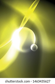 Dark space with shiny neon light motion waves. Abstract concept graphic element. Vector neon background. Technology background. Black background.