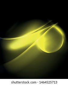 Dark space with shiny neon light motion waves. Abstract concept graphic element. Vector neon background. Technology background. Black background.