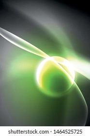 Dark space with shiny neon light motion waves. Abstract concept graphic element. Vector neon background. Technology background. Black background.