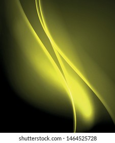 Dark space with shiny neon light motion waves. Abstract concept graphic element. Vector neon background. Technology background. Black background.