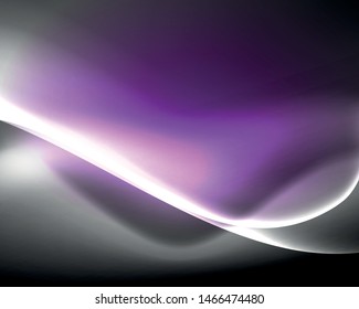 Dunkler Raum mit glänzenden Neonlichtwellen. Abstraktes Concept-Grafikelement. Vektorneonhintergrund. Technischer Hintergrund. Schwarzer Hintergrund.