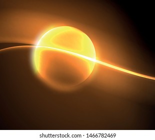 Dark space with shiny neon light motion waves. Abstract concept graphic element. Vector neon background. Technology background. Black background.