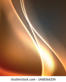 Espacio oscuro con brillantes olas de movimiento neón. Resumen del elemento gráfico de concepto. Fondo de neón vectorial. Antecedentes tecnológicos. Fondo negro.