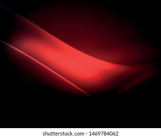 Dunkler Raum mit glänzenden Neonlichtwellen. Abstraktes Concept-Grafikelement. Vektorneonhintergrund. Technischer Hintergrund. Schwarzer Hintergrund.
