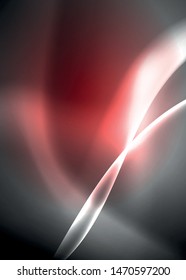 Espacio oscuro con brillantes olas de movimiento neón. Resumen del elemento gráfico de concepto. Fondo de neón vectorial. Antecedentes tecnológicos. Fondo negro.