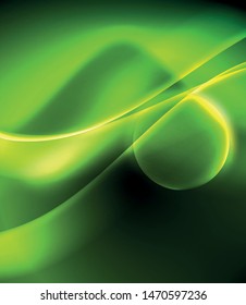 Espacio oscuro con brillantes olas de movimiento neón. Resumen del elemento gráfico de concepto. Fondo de neón vectorial. Antecedentes tecnológicos. Fondo negro.