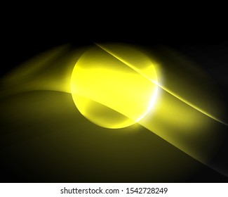 Espacio oscuro con brillantes olas de movimiento neón. Resumen del elemento gráfico de concepto. Fondo de neón vectorial. Antecedentes tecnológicos. Fondo negro.
