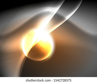 Espacio oscuro con brillantes olas de movimiento neón. Resumen del elemento gráfico de concepto. Fondo de neón vectorial. Antecedentes tecnológicos. Fondo negro.