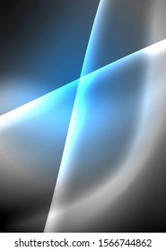 Dunkler Raum mit glänzenden Neonlichtwellen. Abstraktes Concept-Grafikelement. Vektorneonhintergrund. Technischer Hintergrund. Schwarzer Hintergrund.
