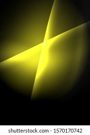 Dark space with shiny neon light motion waves. Abstract concept graphic element. Vector neon background. Technology background. Black background.