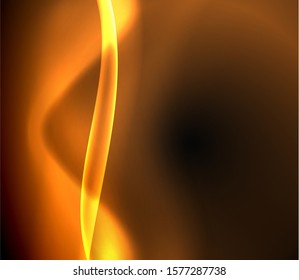Espacio oscuro con brillantes olas de movimiento neón. Resumen del elemento gráfico de concepto. Fondo de neón vectorial. Antecedentes tecnológicos. Fondo negro.
