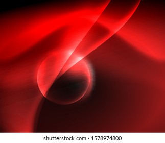 Dark space with shiny neon light motion waves. Abstract concept graphic element. Vector neon background. Technology background. Black background.