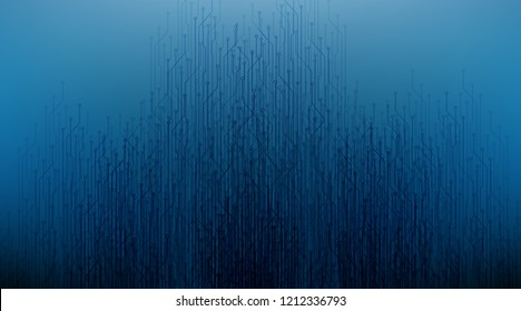 Dark Speed Circuit Microchip Technology on Future Background,Hi-tech Digital Sound wave and Studio Concept design,Free Space For text in put,Vector illustration.