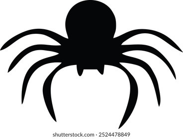 vetor de silhueta preta de aranha escura