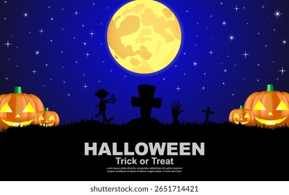 Dark spooky halloween background with scary elements. vector illustration.