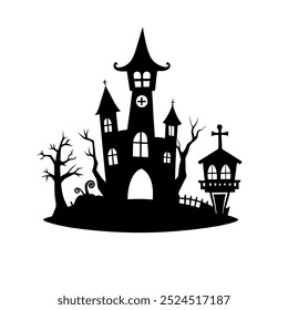 Dark and Spooky Halloween House Vectors