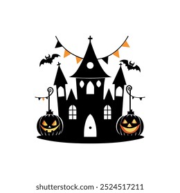 Dark and Spooky Halloween House Vectors