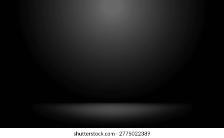 Dark Spotlight Stage Background with Circular Illumination and Subtle Depth Gradient