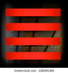 The dark square Background and red banners