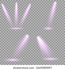 El fondo oscuro del escenario mejora el contraste Los reflejos añaden profundidad a las escenas de proyección en el suelo. Múltiples ángulos de haz se adaptan a escenas de eventos o productos. Los focos de escenario emiten fuertes haces de luz direccionales blancos.