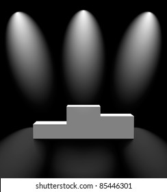 Dark stage with a pedestal