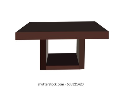 a dark standing table  on white background