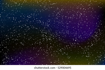 Dark starry sky. Dark background with light dispersed particles. Vector illustration for your graphic design.