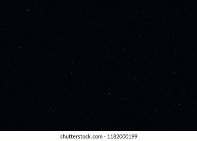 Dark starry sky, night background. Closeup moon and star light effect. Glow stars at dark blue space. Vector illustration.