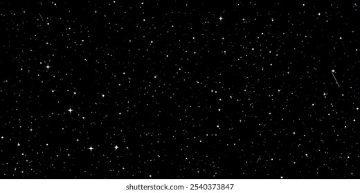 Dark Starry sky. Seamless pattern