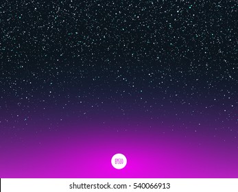 Dark stars background, northern lights, vector illustration.