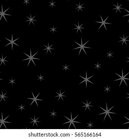 Dark stars on a black background. Seamless.