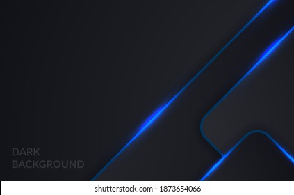 Dark steel like background with vivid highlight blue neon lamp effect for tech or gaming