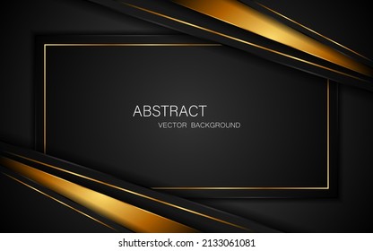 Dark steel mesh abstract background with black and gold polygon shapes. Free space for design. modern technology innovation concept background
