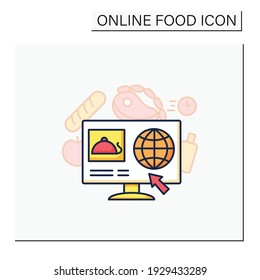 Dark store color icon. Caters exclusively for online shopping. Click-and-collect service. Online shopping. Internet delivery concept. Isolated vector illustration