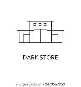 Dark Store, Modern Retail Facility Icon for Online Shopping and Order Fulfillment.