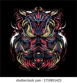 The dark storm warrior vector illustration