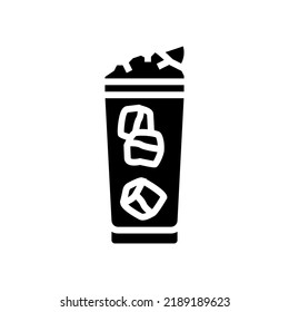 dark stormy cocktail glass drink glyph icon vector. dark stormy cocktail glass drink sign. isolated symbol illustration