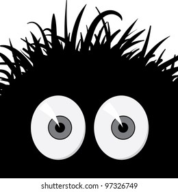 Dark, strange, comic frightened creature - vector illustration