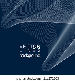 Dark striped decorative wavy template, vector background with silky textile curves, motif 3d abstract chiffon tulle.
