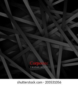 Dark striped tech background. Vector background