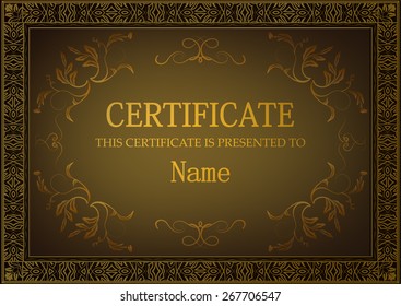 Dark style gift certificate template
