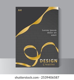 Dunkel Stil Gold Linie Farbe Abdeckung Vorlage für Luxus suchen Jahresbericht, Broschüre, Flyer Vorlage, ect, Gold Cover Design, Business-Werbung, Zeitschrift Anzeigen, Katalog,