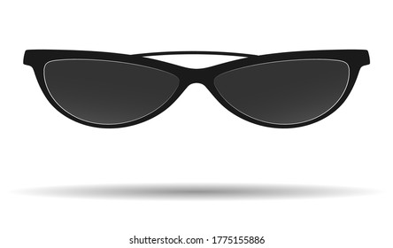 Gafas de sol oscuras con marcos negros, aisladas en un fondo blanco