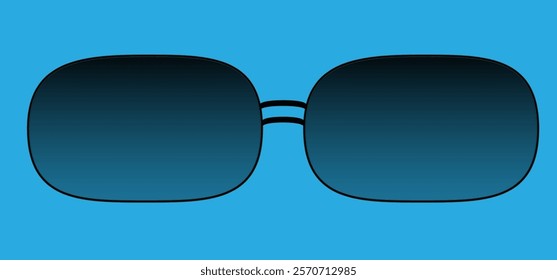 dark sunglasses on blue background vector illustration
