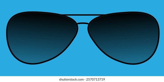 dark sunglasses on blue background vector illustration