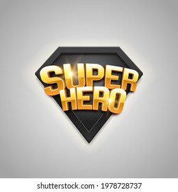 Dark Superhero Logo On Gray Background. Vector Illustration.