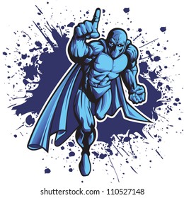 Dark Superhero Or Villain Charging Forward. Put Your Logo On His Chest!