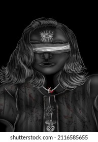 dark surreal woman vector illustration design