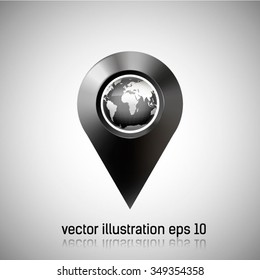 dark surround the globe with marker location